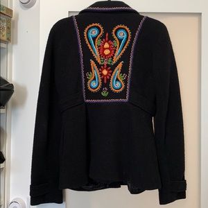 Embroidered Free People wool jacke…